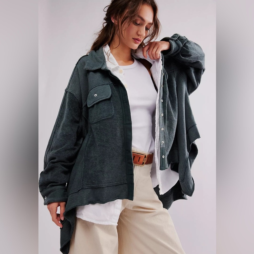 Free People Riley Sweatshirt Top Sycamore size Medium